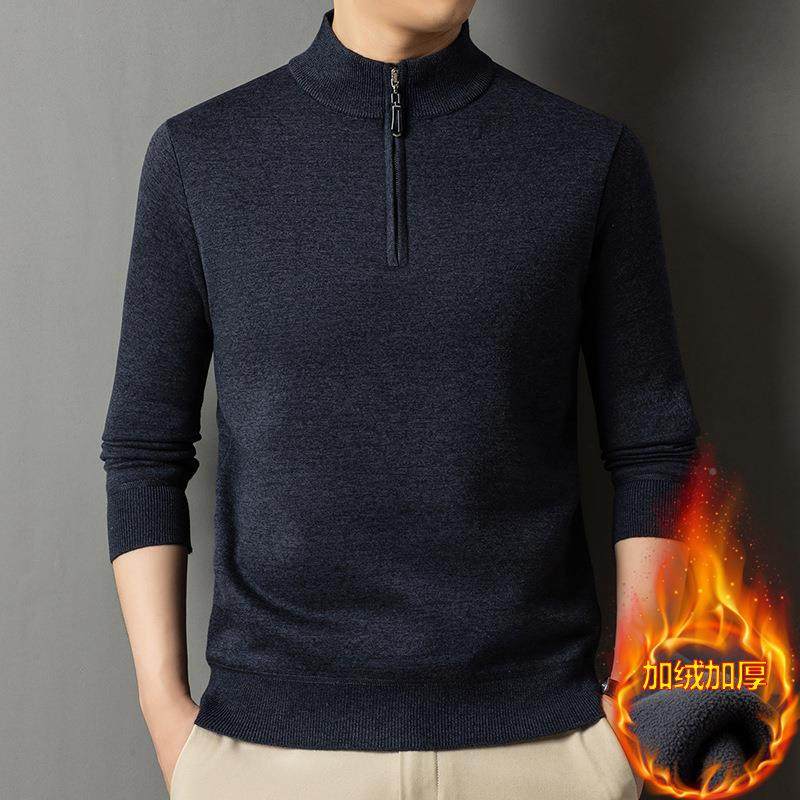 秋冬套男士加绒加厚闲羊毛衫中年休拉链领YM623-YA头保暖毛打底衣,淘宝优惠券,粉丝福利购,淘宝优惠卷