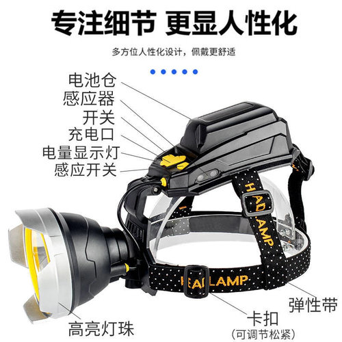 光之翼户外用品店爆亮P50六核感应头灯LED超长续航超亮远射 - 图2