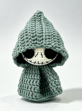 万圣节小死神骷髅毛线钩织钥匙扣