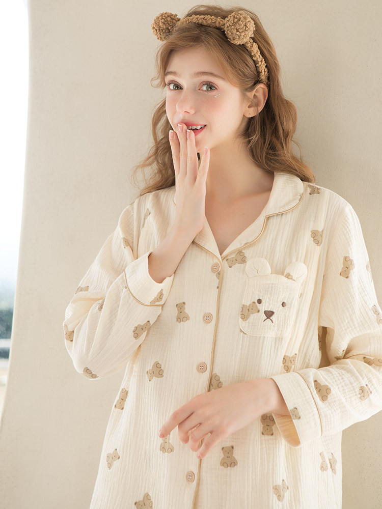 家时光月子服春夏产后纯棉纱布睡衣 家时光家居服套装