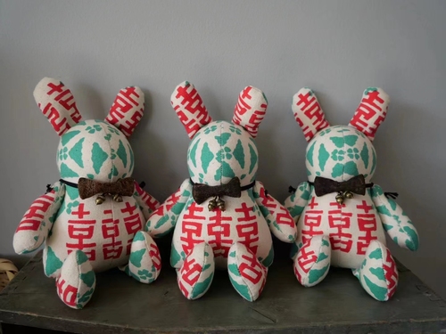 古布谷|古布手工原创制作兔子摆件玩具挂件大号关节玩偶