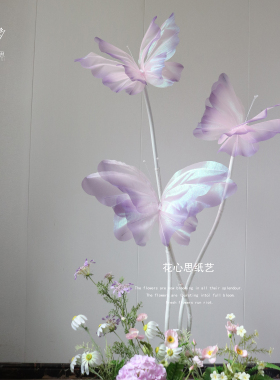 成品蝴蝶仿真花手工diy仿真花艺套装仿真花摆件装饰品