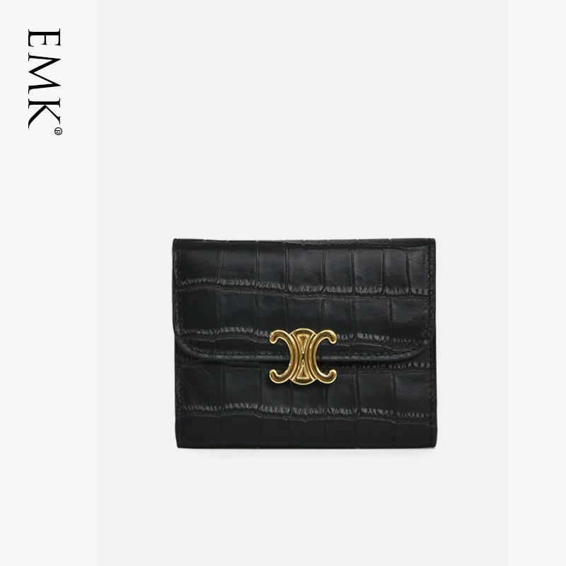 真皮正品小众设计新款三折小钱包 酷玩子弟箱包钱包