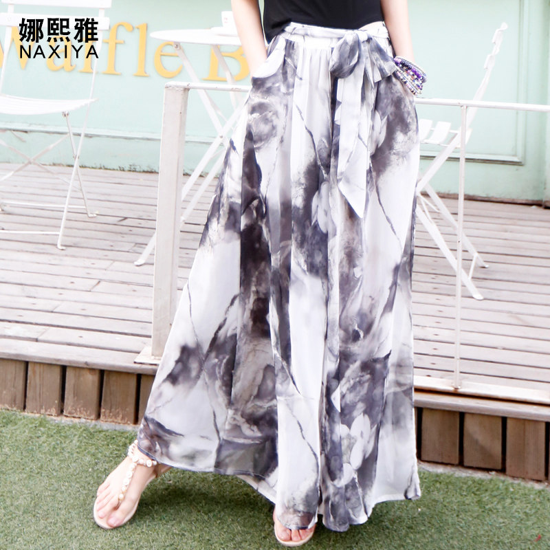 2020夏装新款女波西米亚夏雪纺裙裤 娜熙雅休闲裤
