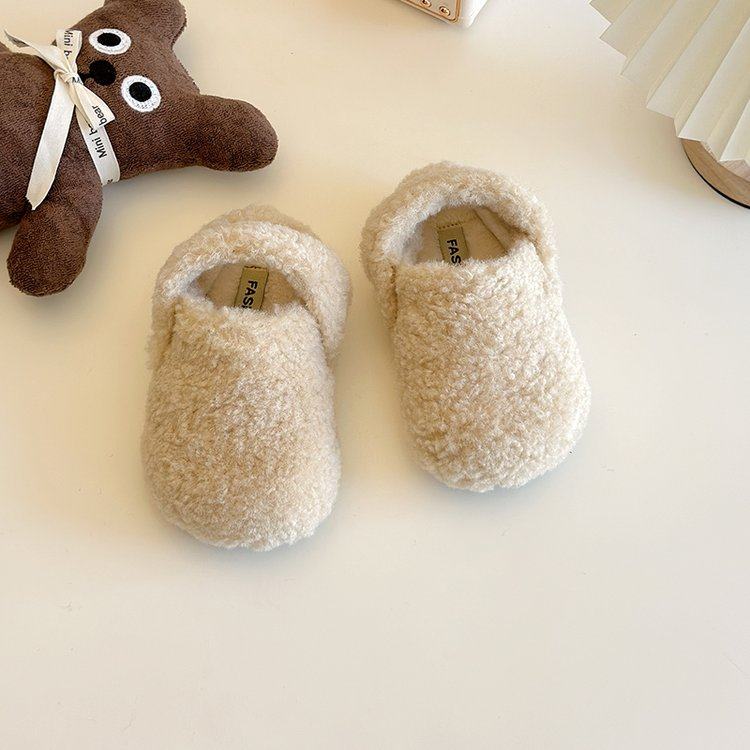 儿童毛毛鞋秋冬款加绒男童棉拖鞋外穿宝宝半拖室内居家女童豆豆鞋,淘宝优惠券,粉丝福利购,淘宝优惠卷