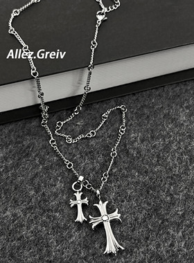 钛钢男生双十字架钛钢不掉色