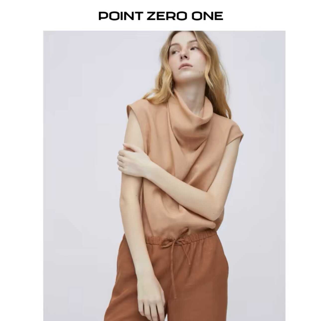 Point Zero One 小众设计师品牌 堆领无袖衬衫 AQ-13 - 图1