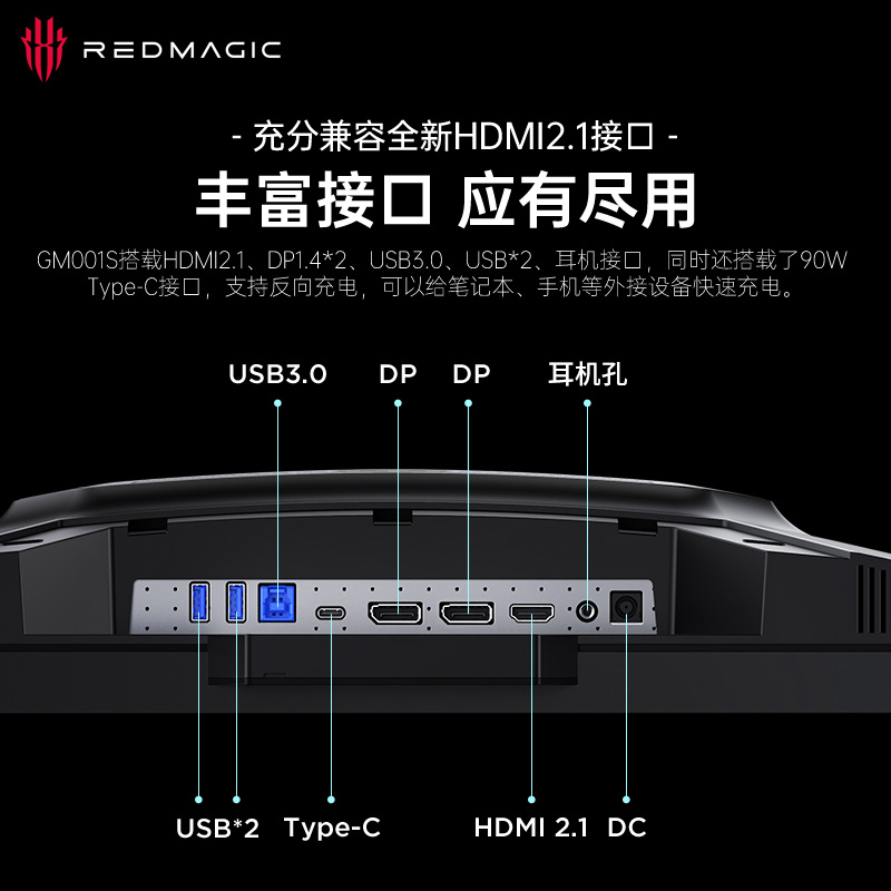 红魔27英寸4K160Hz5088分区5088灯珠电竞显示器Mini LED屏GM001S - 图2