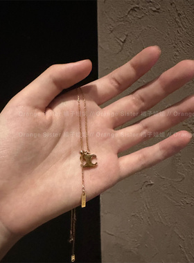 凯旋门轻奢感锁骨链女