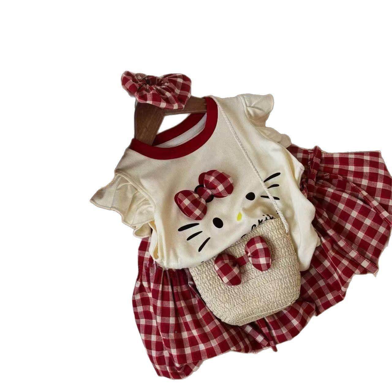 咸xia7650七女童柠卡通装女宝宝洋半气可爱上衣格子身套裙套装,淘宝优惠券,粉丝福利购,淘宝优惠卷