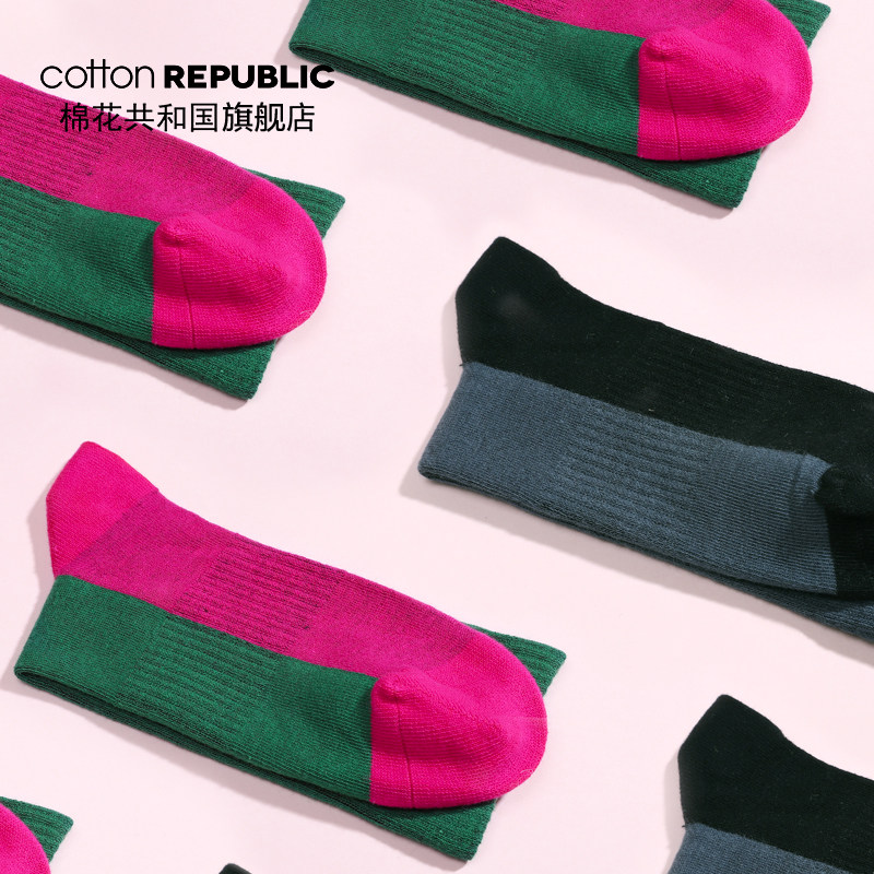 棉花共和国女士2019新款情侣中筒袜 棉花共和国短袜/打底袜/丝袜/美腿袜