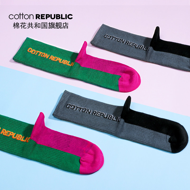 棉花共和国女士2019新款情侣中筒袜 棉花共和国短袜/打底袜/丝袜/美腿袜