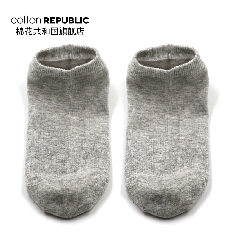 棉花共和国女士棉质花纯色少女袜 棉花共和国船袜