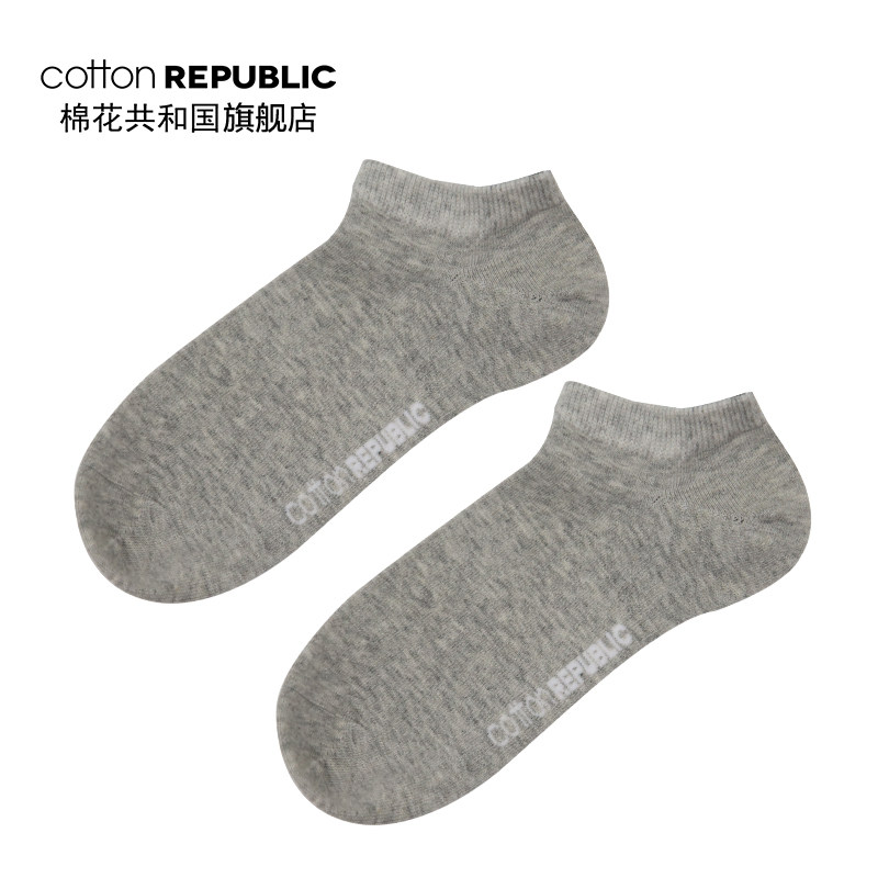 棉花共和国女士棉质花纯色少女袜 棉花共和国船袜