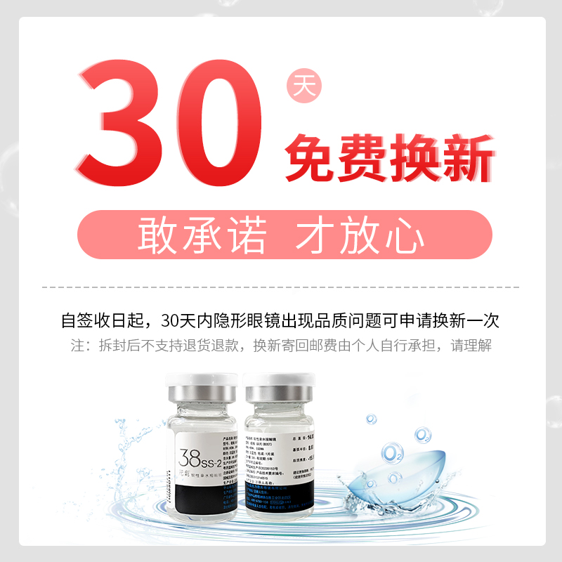 【当天速发】元气隐形眼镜水润透明高度近视镜片半年抛1片装 kd