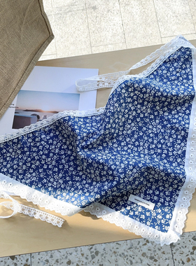 春夏季碎花田园风女三角巾头巾