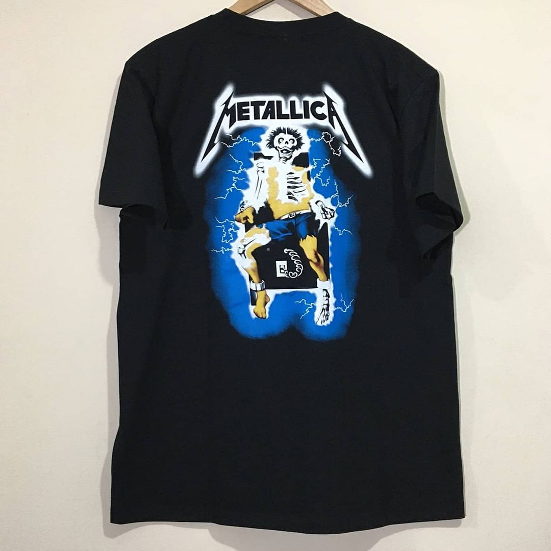 Metallica Vintage Tee欧美重金属摇滚乐队复古宽松潮流男女短袖-图0