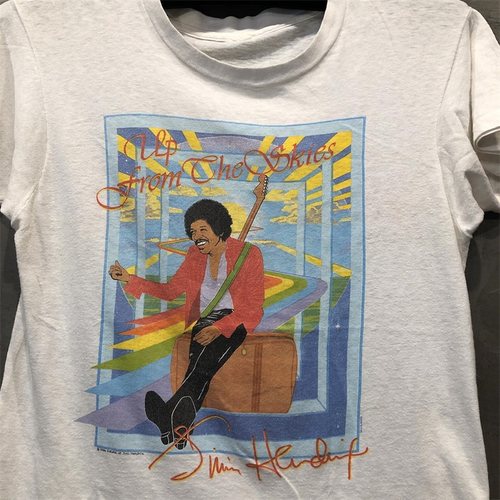 Jimi Hendrix吉米·亨德里克斯人像油画风学院oldschool短袖T恤男 - 图1