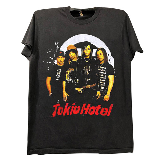 Tokio Hotel东京旅馆摇滚乐队短袖T恤hiphop人像潮牌重磅棉体恤衫 - 图3