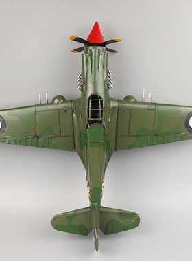 做旧仿真二战喷火战斗机模型家居玄关橱窗工艺品装饰摆件收藏