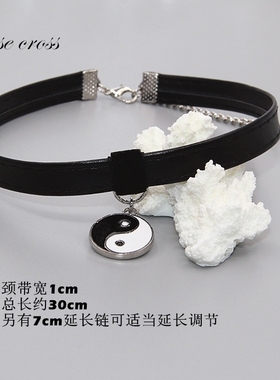CHOKER暗黑原宿皮质细颈链短项圈