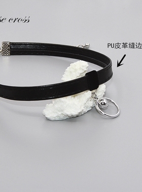 rc.暗黑冷淡圆环手作皮质黑色