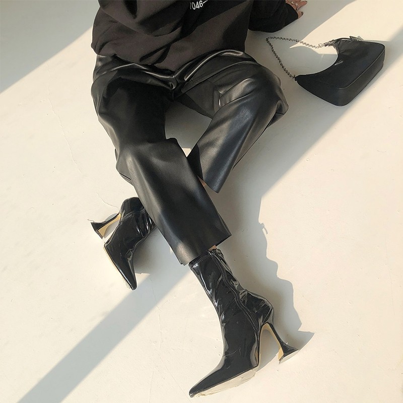 2025春季新款绵羊皮皮裤真皮皮裤女哈伦裤直筒小脚显瘦阔腿九分裤,淘宝优惠券,粉丝福利购,淘宝优惠卷