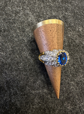 UMI家·轻珠宝/S925银镀金·皇家蓝宝芒星满钻女戒高级轻奢设计