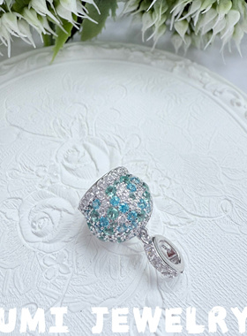 UMI家·轻珠宝/S925银镀k金夏日甜心拉丝彩宝新中式吊坠小众设计