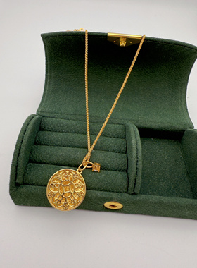 UMI家·轻珠宝/S925银镀k金·国潮新中式黄财神圆牌复古吊坠高级