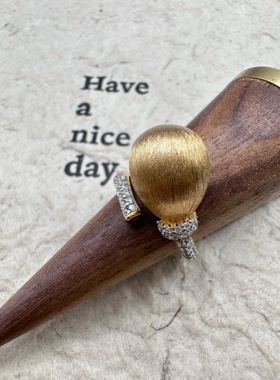 UMI家·轻珠宝/S925银镀真金·意大利拉丝松果戒指轻奢高级小众