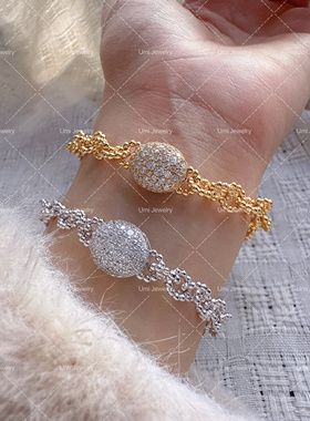 UMI家·轻珠宝/S925银镀k金·磁吸珠宝扣缠绕星河手链小众设计