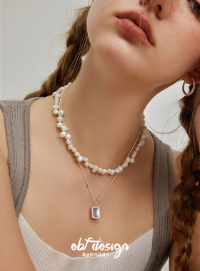 耳边风不规则巴洛克珍珠项链
