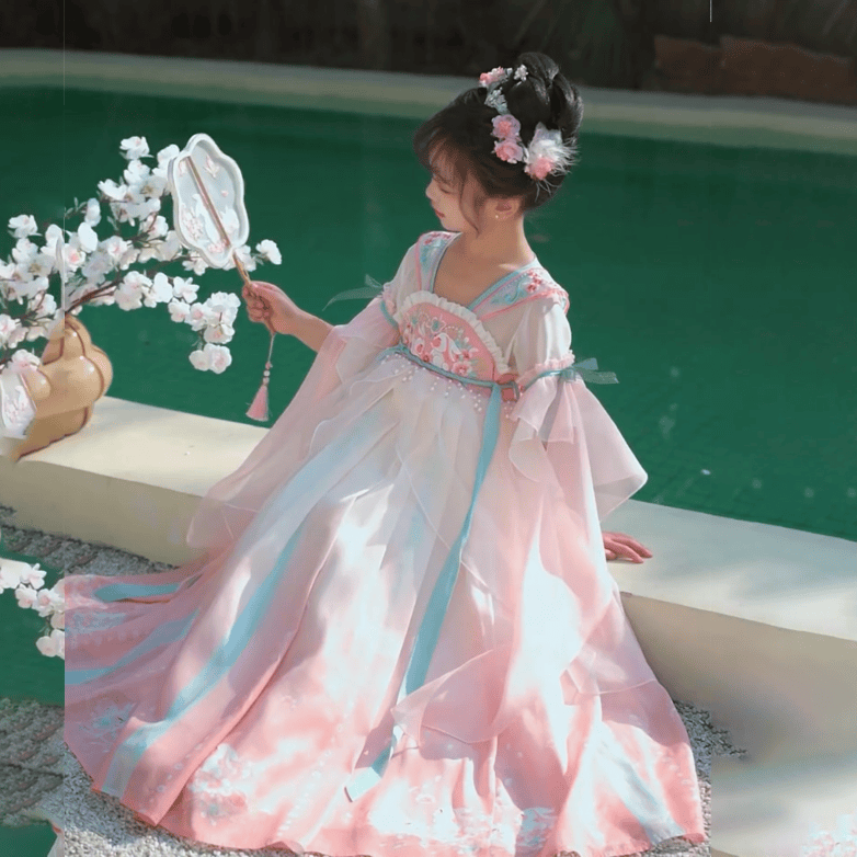 中秋玉兔女童汉服连衣裙春夏儿童古风超仙襦裙唐装公主裙演出服秋,淘宝优惠券,粉丝福利购,淘宝优惠卷