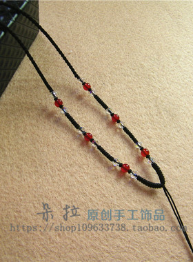翡翠吊坠绳水晶手工编制细链新品