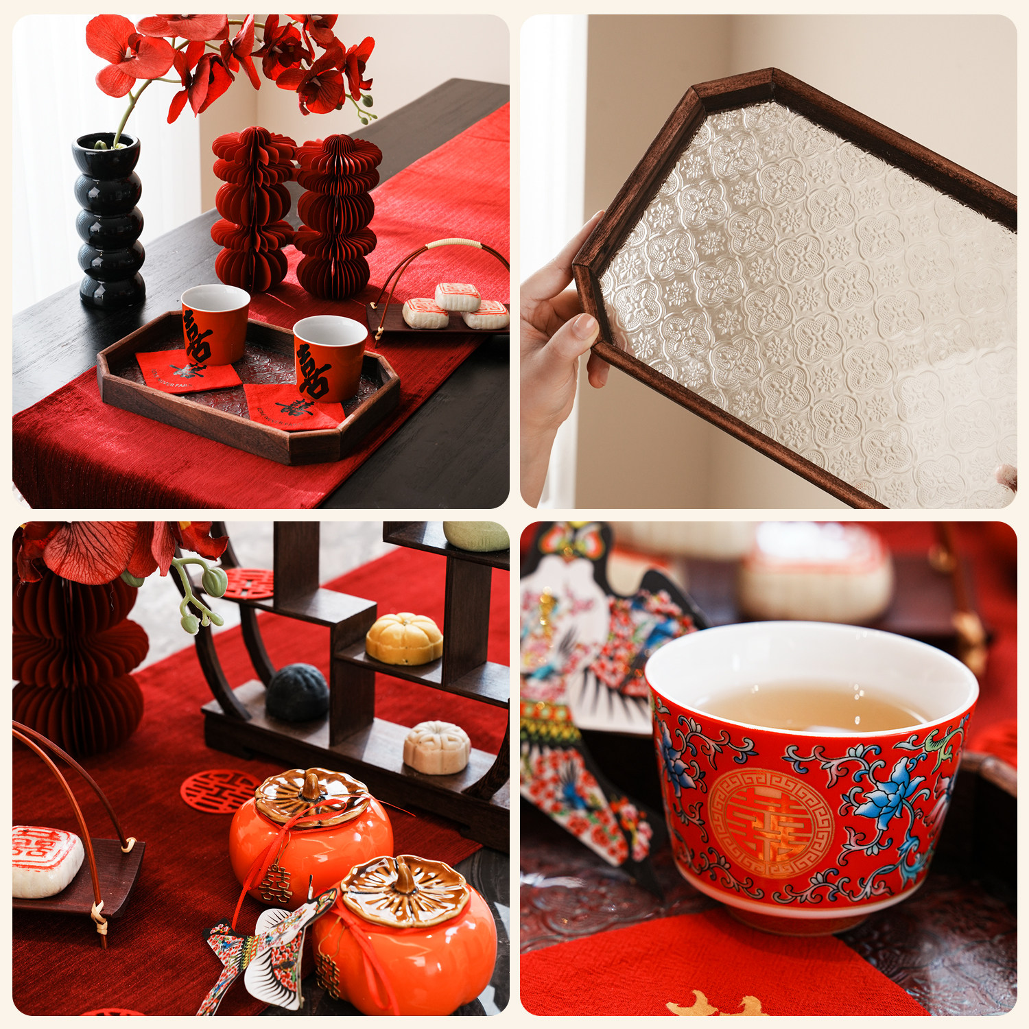 婚房布置客厅结婚装饰摆件新房茶几桌面中式订婚摆台婚礼敬茶套装,淘宝优惠券,粉丝福利购,淘宝优惠卷