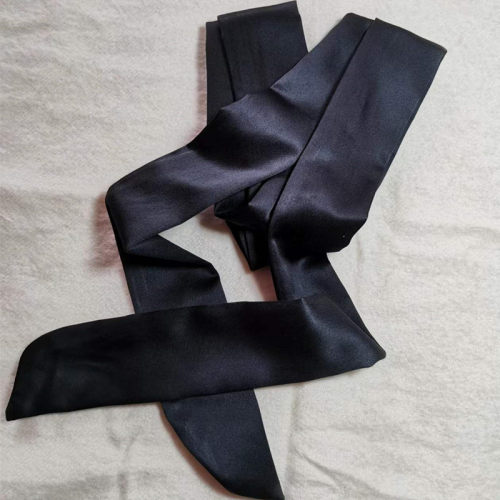 冰丝黑色睡袍腰带和服腰封汉服腰带加宽加长款红色仿真丝发带丝巾 - 图2