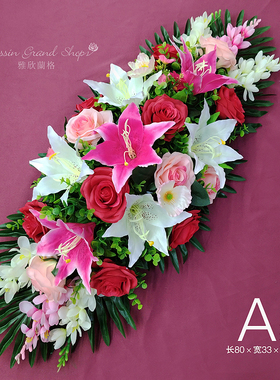 时尚办公室会议桌摆放桌花 商务花艺绢花 仿真花柴色