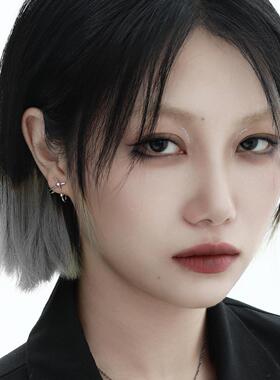原创四芒星星纯银耳钉冷淡风S925小众百搭简约高级感女银饰耳饰