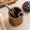 Thai pen holder desktop creative retro wood large capacity