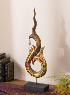 泰国木雕工艺品龙角摆件家居客厅电视柜桌面禅意摆设创意开业礼品