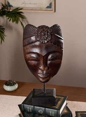 泰国工艺品木雕人物摆件家居客厅