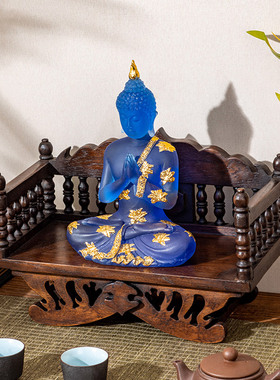 玄关底座装饰实木摆件东南亚风格