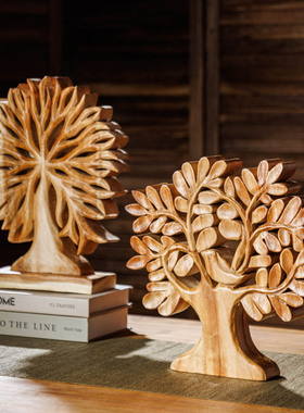 泰国创意木雕工艺品菩提树摆件