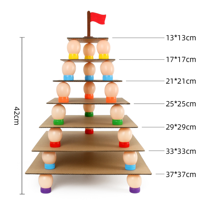 建构区域区角diy自制玩教具幼儿园儿童搭建蛋塔益智垒高手工材料-图2