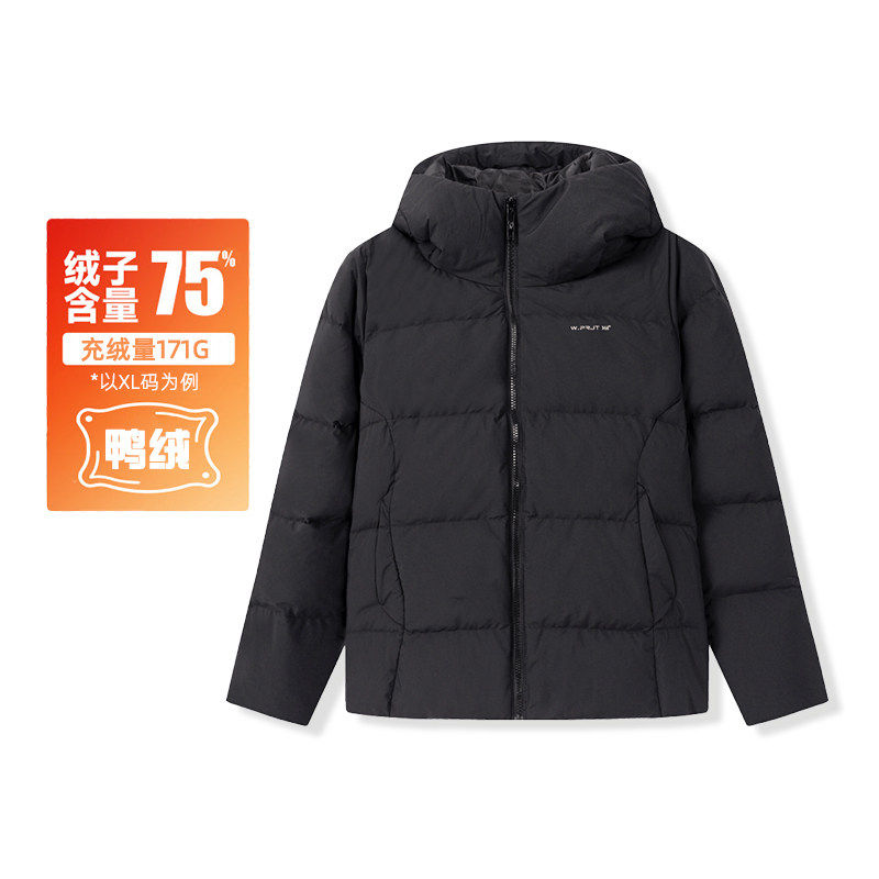 361度女式羽绒服连帽短款鸭绒面包服防风保暖上衣冬季562544302N