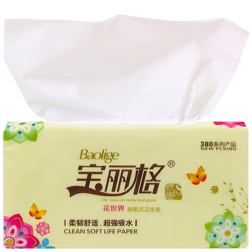 宝丽格系列原木抽纸餐巾纸纸巾20包整箱家庭装卫生纸家用实惠面巾 - 图3