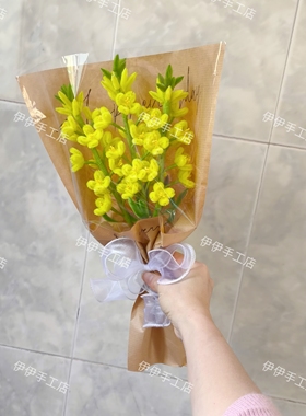 纯手工扭扭棒成品油菜花束送老师送同学闺蜜朋友礼物手工DIY