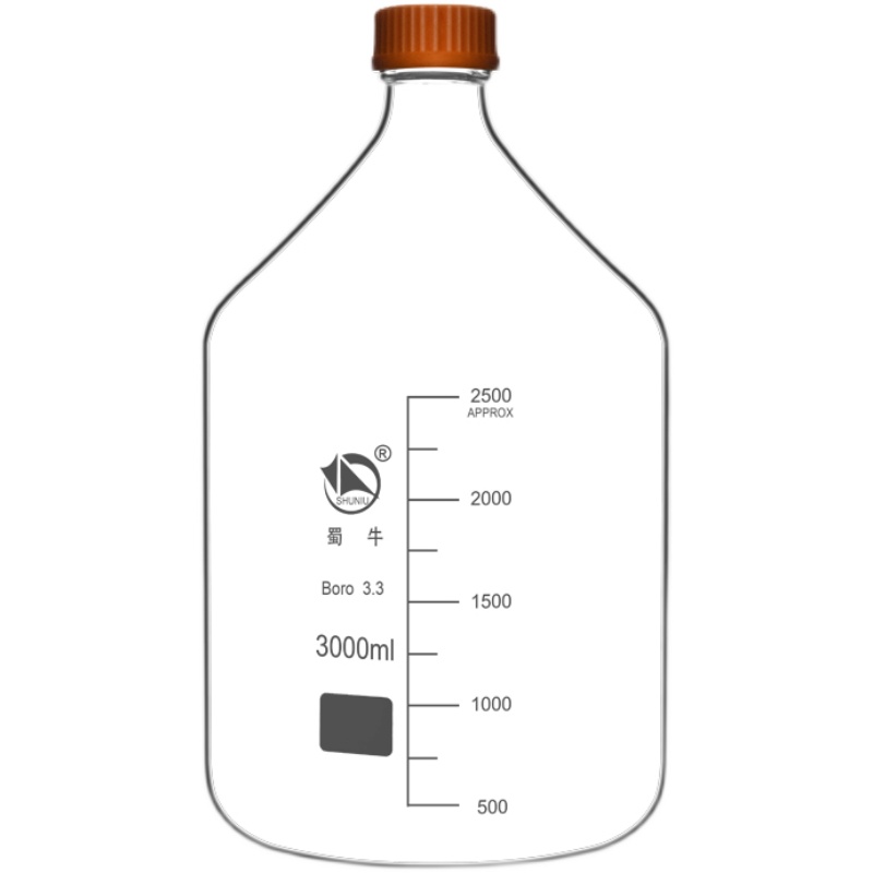 蜀牛透明带刻度丝口瓶黄盖试剂瓶高温灭菌瓶实验取样玻璃样品瓶 - 图3