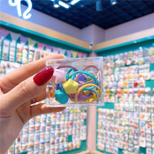 韩版彩色女宝宝扎头发皮筋不伤发发圈弹力发绳儿童发饰小揪揪头绳 - 图1